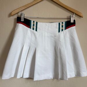 Tail Vintage White Pleated Mini Skirt Casual Sailor Nautical Fisherman